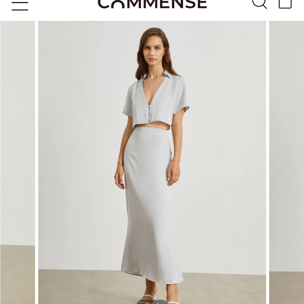 Brand new two piece satin skirt set